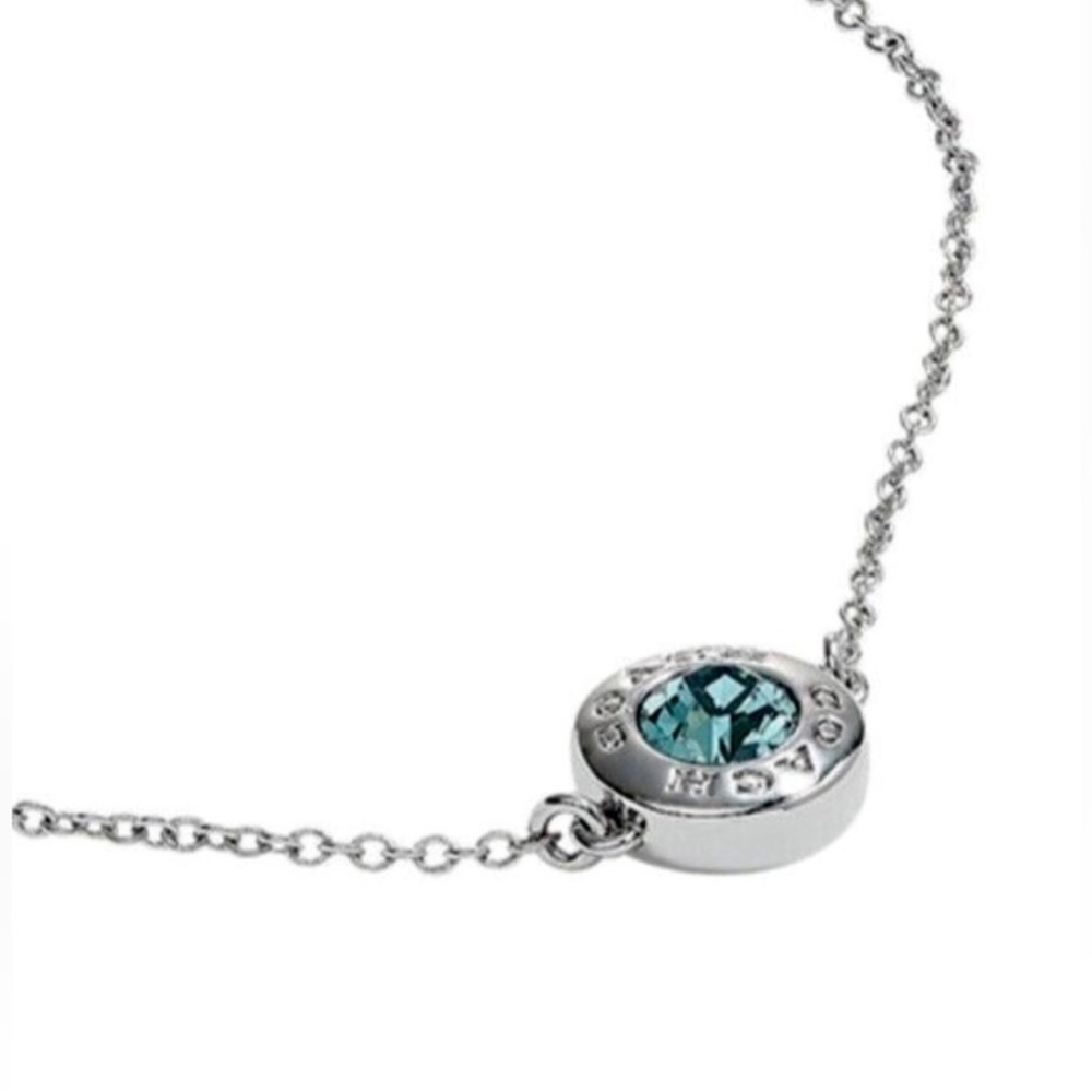 NEW‼️ COACH open circle Blue Gemstone Silver slider adjustable bracelet! - Picture 15 of 15